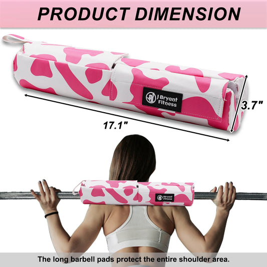 Cow Print Barbell Pad Thick Foam Leather Padding for Neck
