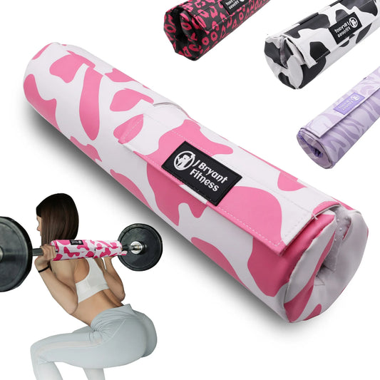 Cow Print Barbell Pad Thick Foam Leather Padding for Neck