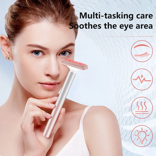 Micro Current EMS Eye Massager LED Micro Current Heating Vibration Neck Anti-aging Wrinkles Lifting Facial Beauty Instrument