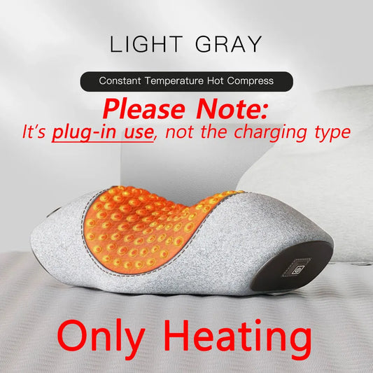 Electric Neck Massager Pillow Cervical Stretcher Heating Vibration Massage Back Traction Orthopedic Sleeping Pillows Support