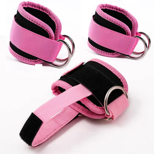 Fitness Ankle Straps Adjustable D-Ring Support Cuffs